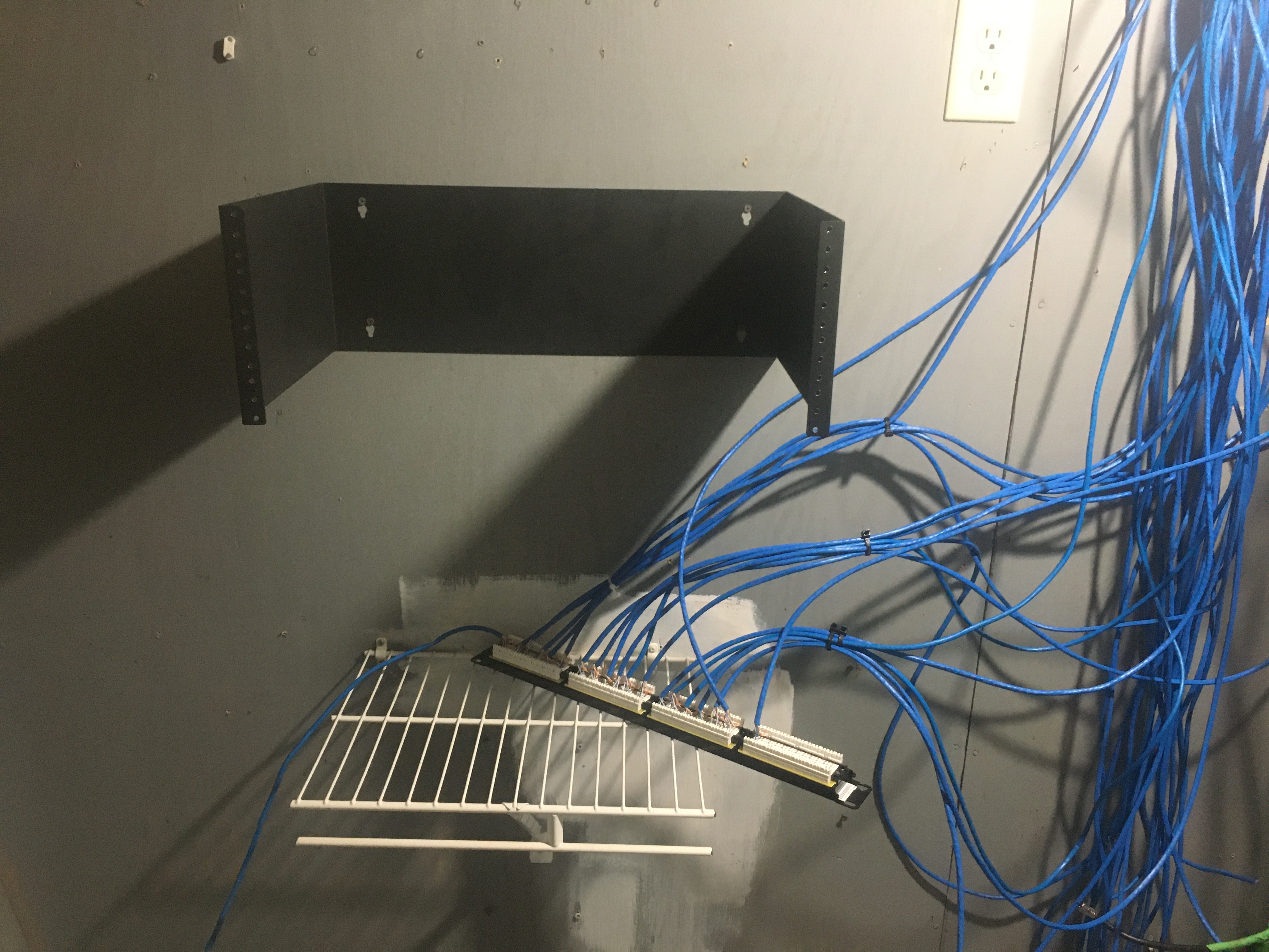 Attaching Ethernet to patch panel.