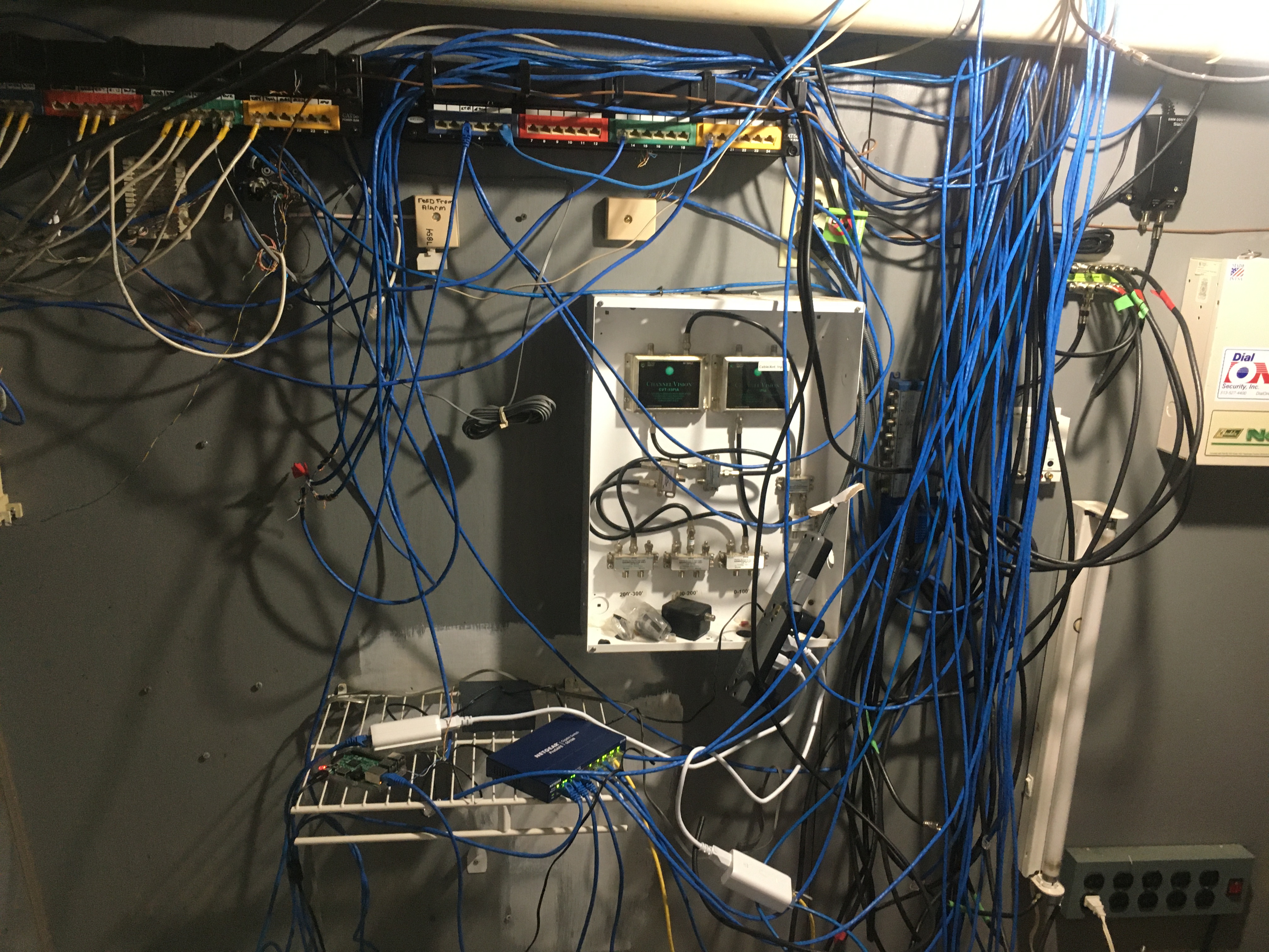 Network closet is a huge mess.