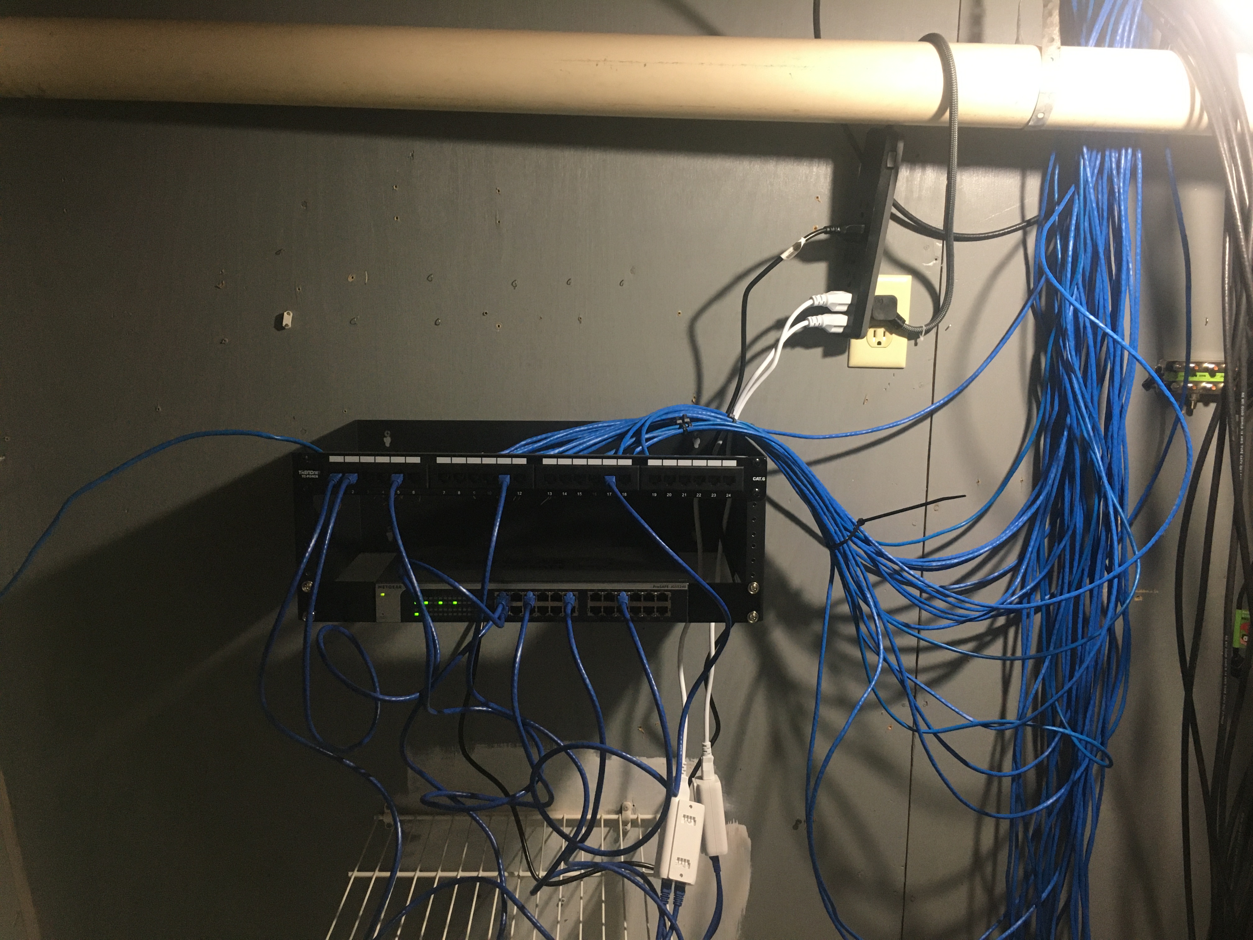 Attaching Ethernet to patch panel.