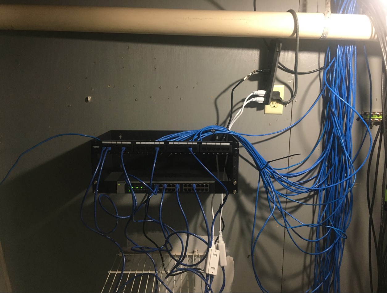 Attaching Ethernet to patch panel.